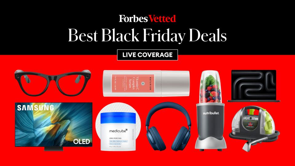 una colección de productos más vendidos sobre un fondo rojo con palabras