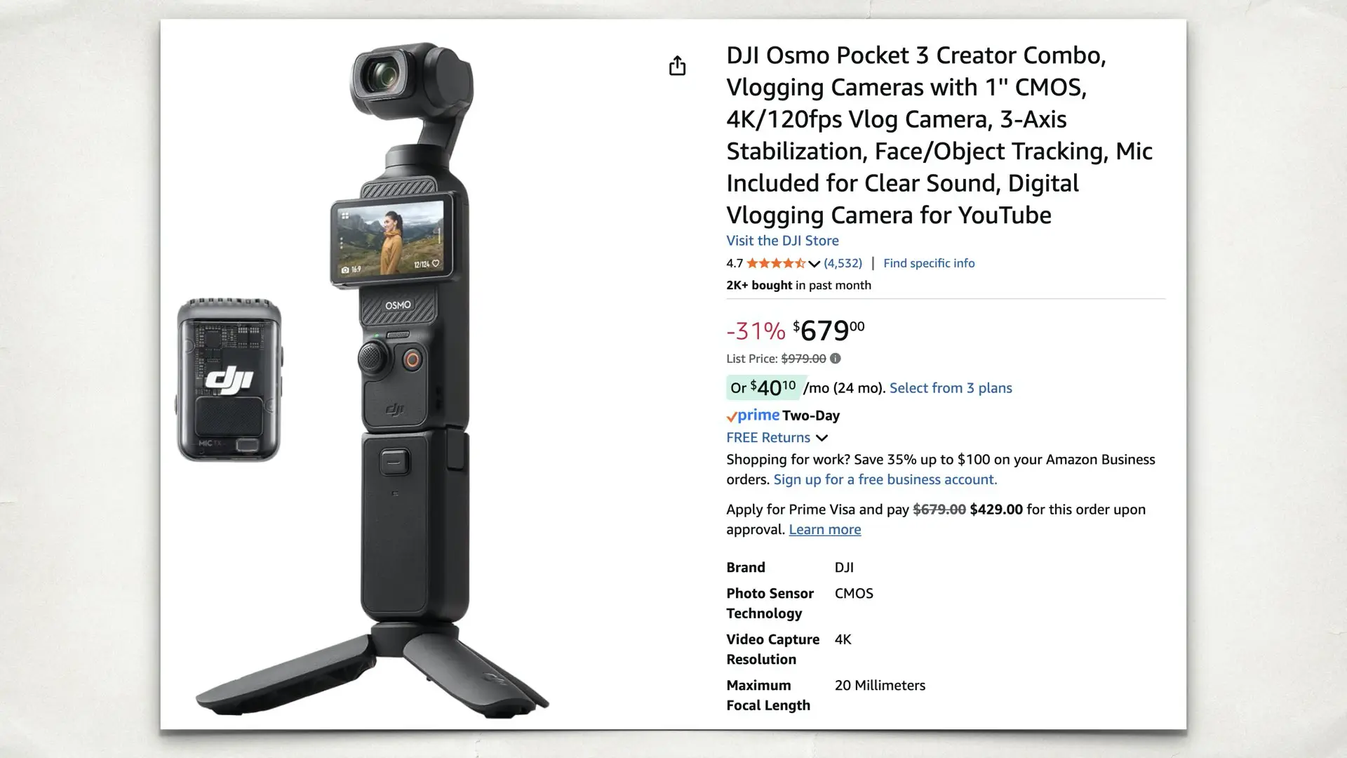 Bolsa combinada para cámara Dji Osmo 3 en Amazon
