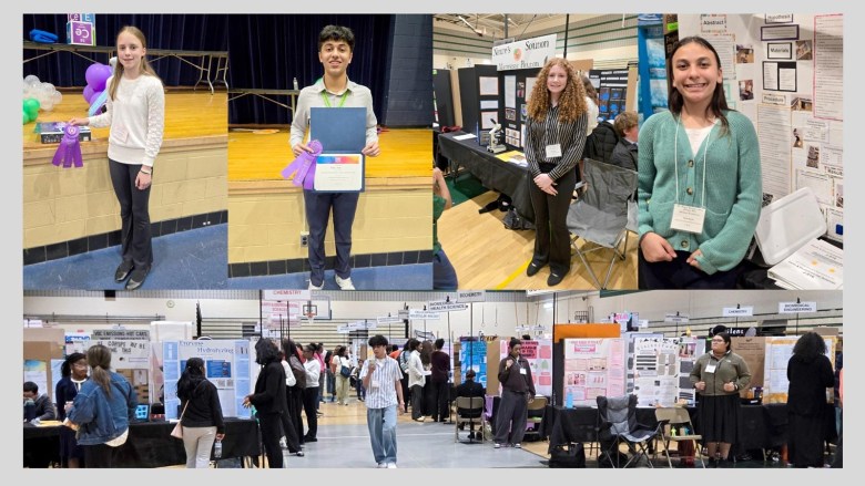 Estudiantes de la Escuela Regional de Ciencias de Prince George, fotografía cortesía de la Junta de Ciencia y Tecnología